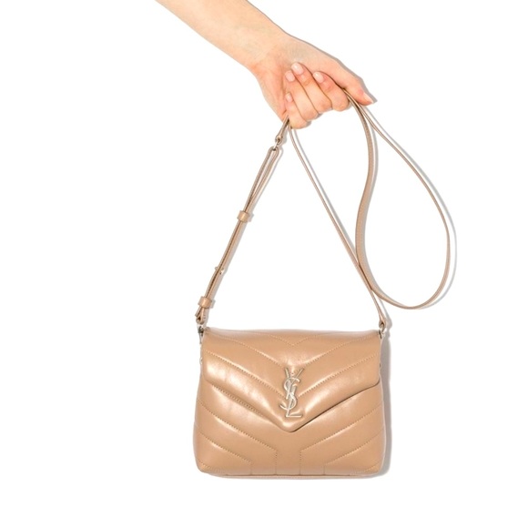 Authentic YSL Saint Laurent LOULOU TOY STRAP BAG IN MATELASSÉ "Y" LEATHER  Beige - Picture 10 of 17